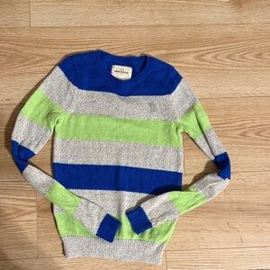 Abercrombie Kids Blue, Green, and Gray with silver sparkle Crewneck Sweater